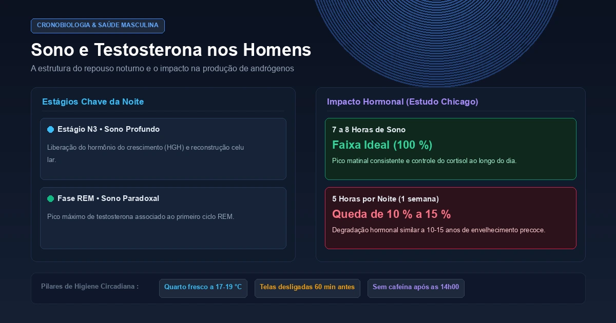 Arquitetura do sono profundo e síntese de testosterona nos homens: estágios N3, REM e comparação de horas de repouso